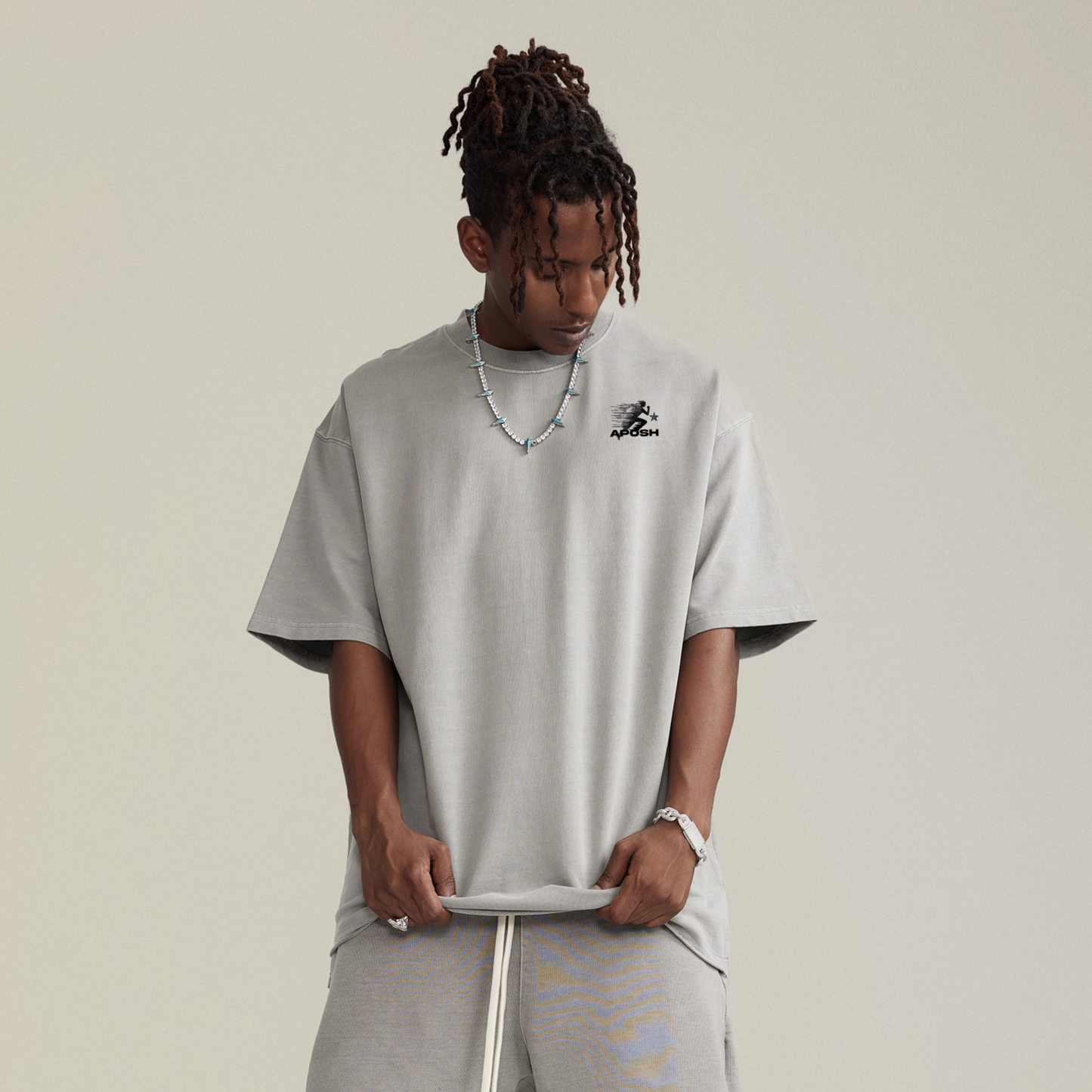 Grey oversized Hem Tee